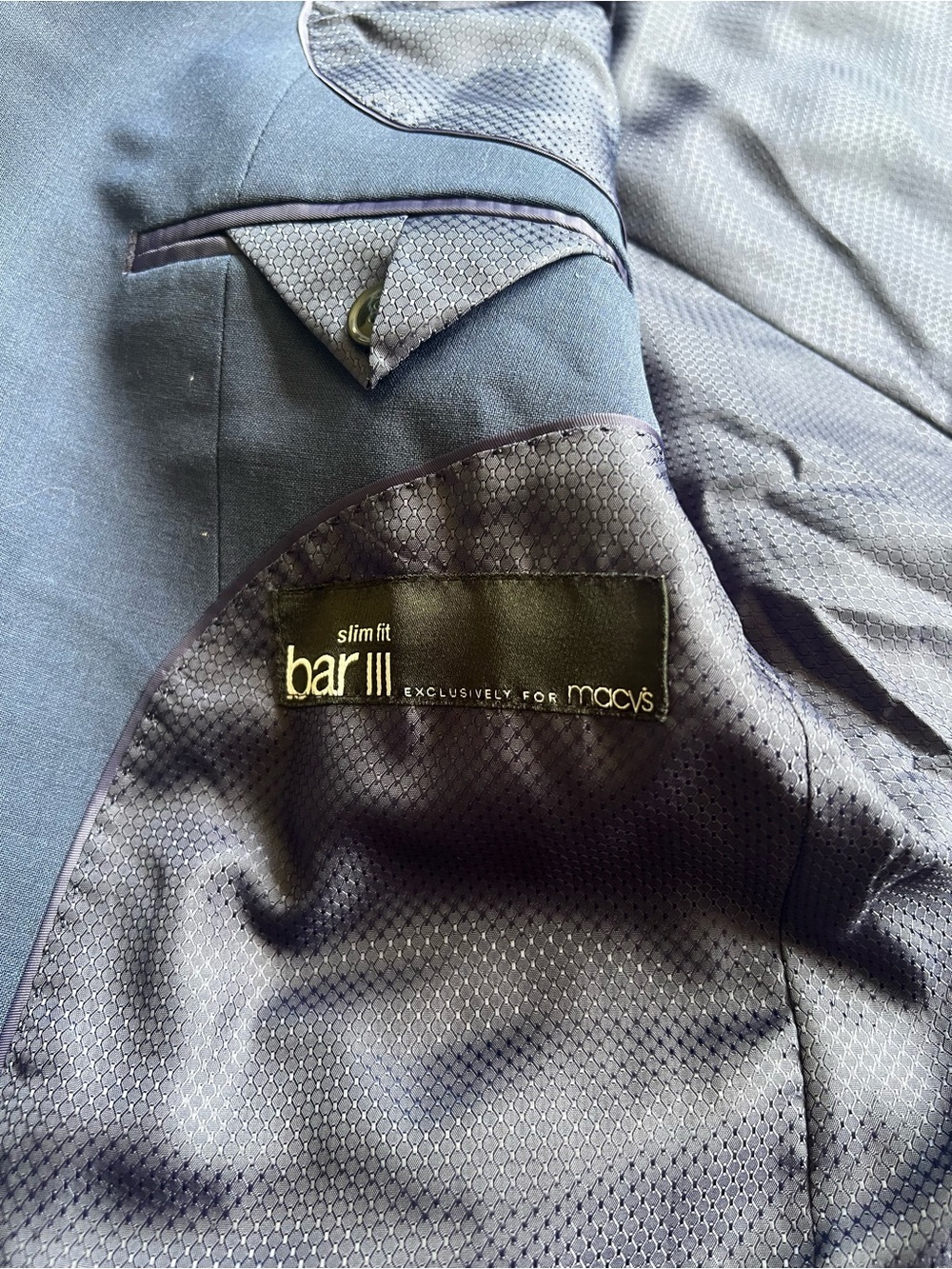 Bar III Men's Deep Navy Two-Button Blazer - Picture 10 of 14